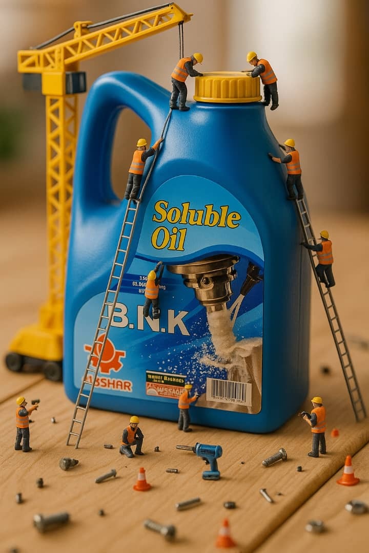 روغن حل‌شونده B.N.K آبشار ۴ لیتری، رنگ آبی، مناسب کارگاه‌ها و مصرف صنعتی 
