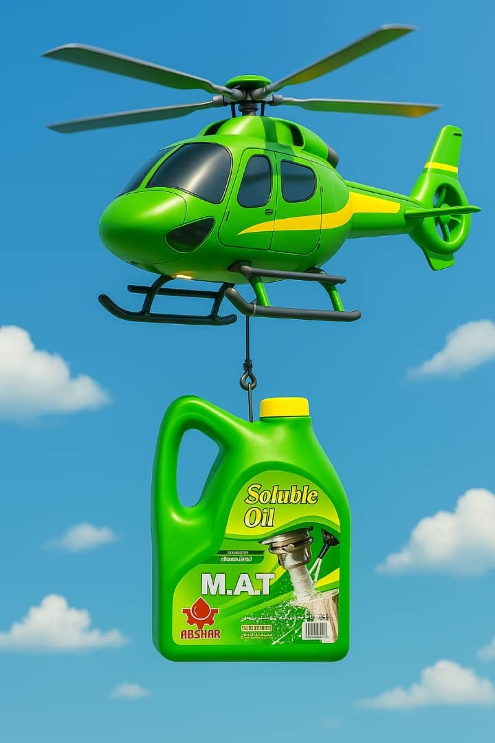  روغن حل‌شونده M.A.T آبشار ۴ لیتری، رنگ سبز، مناسب کارگاه‌ها و مصرف صنعتی 