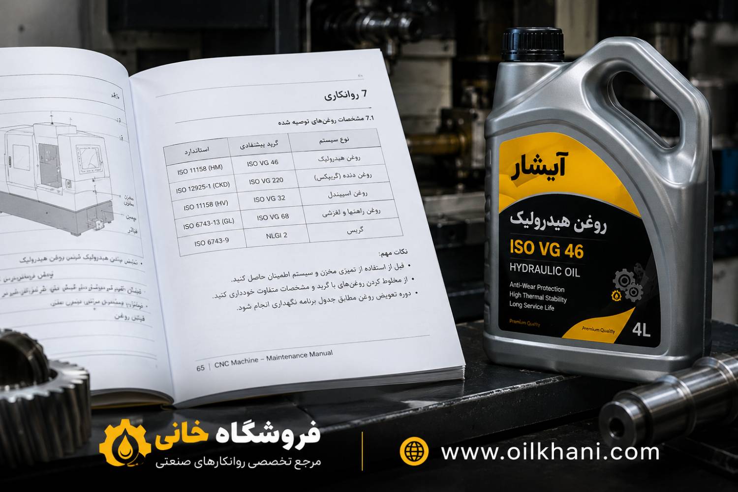 بررسی دفترچه راهنمای دستگاه قبل از انتخاب روغن صنعتی